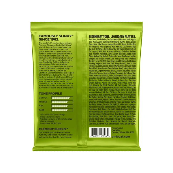 2856 ERNIE BALL - Jeu de cordes de basse - Regular Slinky medium scale 45-65-85-105