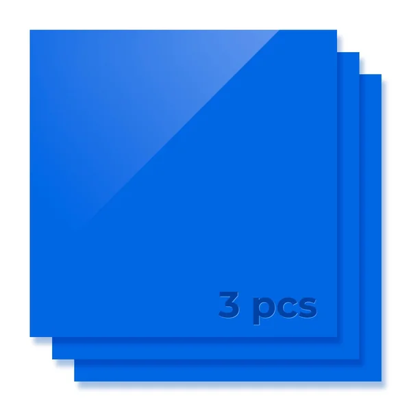 3 mm Feuille acrylique bleue brillante en plexiglas (3 pièces)