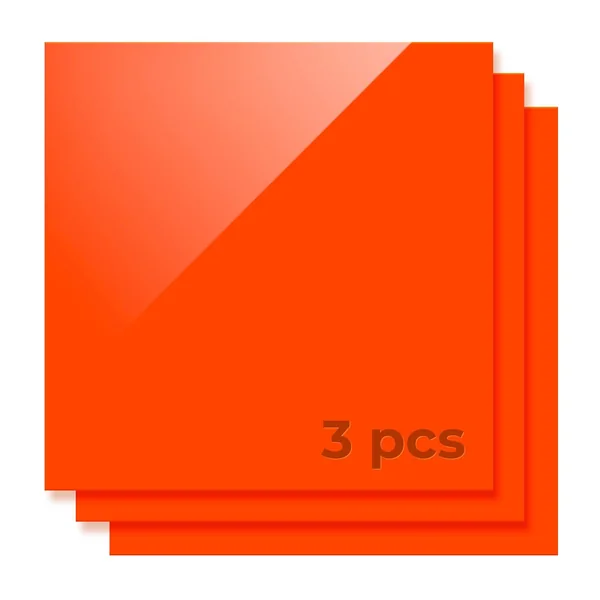 3mm Orange Opaque Glossy Acrylic Sheet (3pcs)