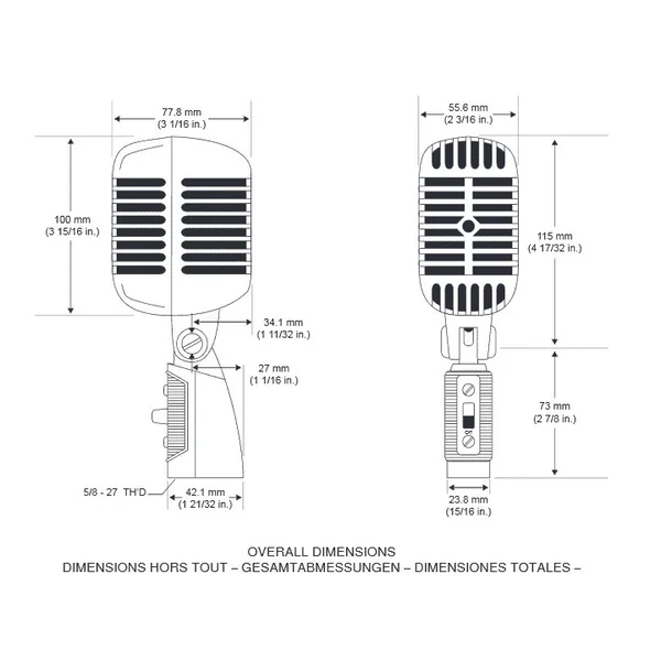 55SHT2 Microphone voix tête de mort dynamique cardioide