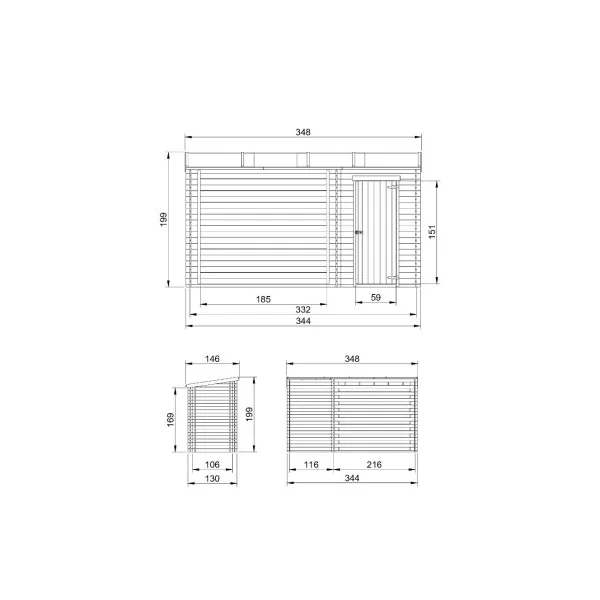 Abri Bûches 4 stères avec Abri de Jardin Stockage Bois Rangement Bois Abri Bois Bucher de Jardin