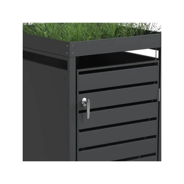 Abri Cache Poubelle Avec Jardinière Métal Anthracite Design