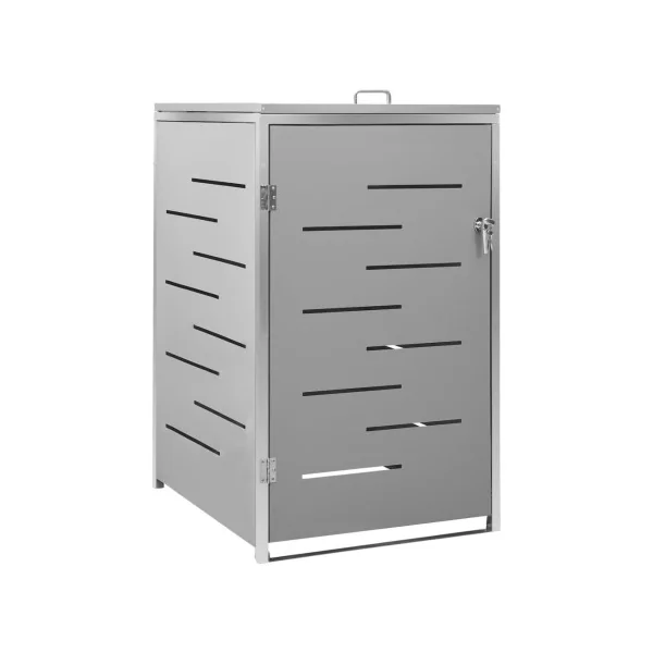 Abri Cache Poubelle Métal Gris Design Abri de Jardin Poubelle