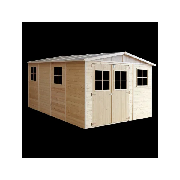 Abri de jardin 13,47m² Bois Massif Pin et Epicéa 17 mm
