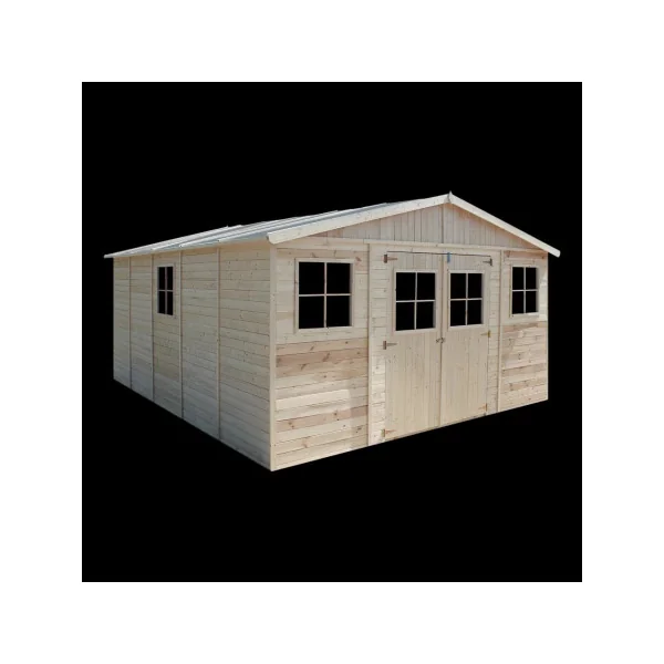 Abri de jardin 21,81m² Bois Massif Pin et Epicéa 17 mm