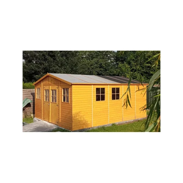 Abri de jardin 21,81m² Bois Massif Pin et Epicéa 17 mm