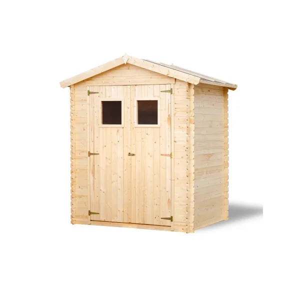 Abri de jardin 2,66m² Madrier 19 mm Bois Massif Pin et Epicéa
