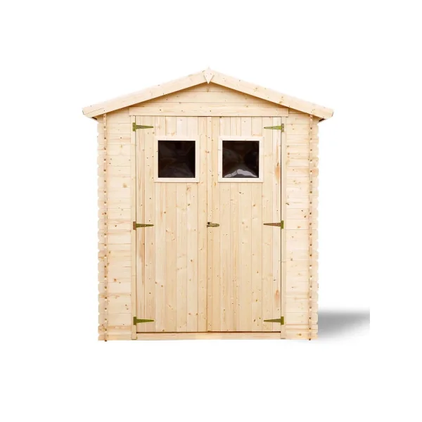 Abri de jardin 2,66m² Madrier 19 mm Bois Massif Pin et Epicéa