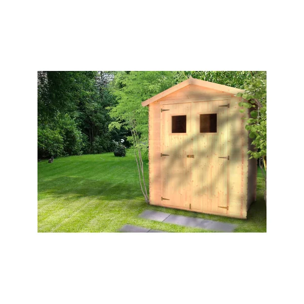 Abri de jardin 2,66m² Madrier 19 mm Bois Massif Pin et Epicéa