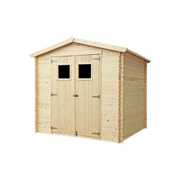 Abri de jardin 5,33m² Madrier 19 mm Bois Massif Pin et Epicéa