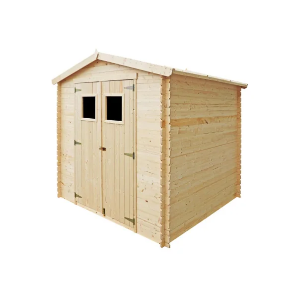 Abri de jardin 5,33m² Madrier 19 mm Bois Massif Pin et Epicéa