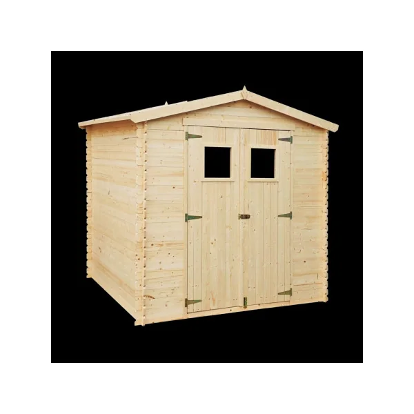Abri de jardin 5,33m² Madrier 19 mm Bois Massif Pin et Epicéa