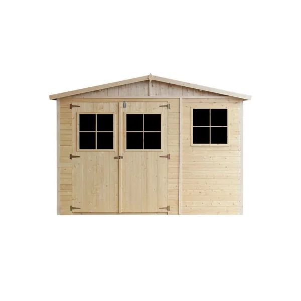 Abri de jardin 6,99m² Bois Massif Pin et Epicéa 17 mm