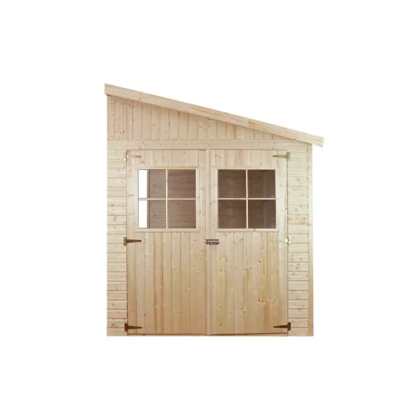 Abri de jardin Adossé 11,08m² Bois Massif Pin et Epicéa 17 mm