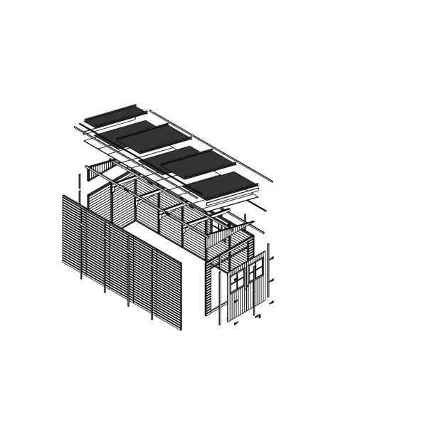 Abri de jardin Adossé 11,20m² Bois Massif Pin et Epicéa 17 mm