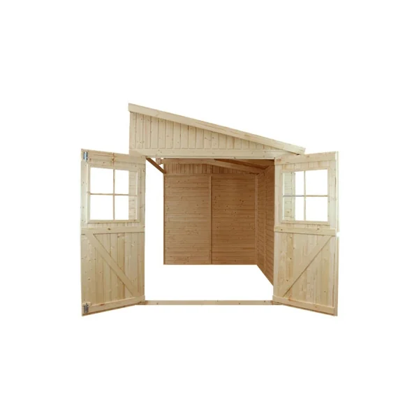 Abri de jardin Adossé 4,66m² Bois Massif Pin et Epicéa 17 mm