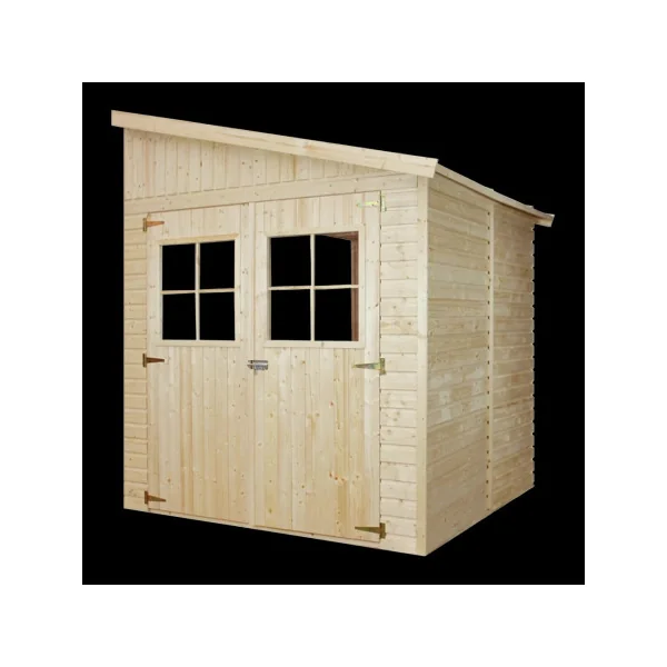 Abri de jardin Adossé 4,66m² Bois Massif Pin et Epicéa 17 mm