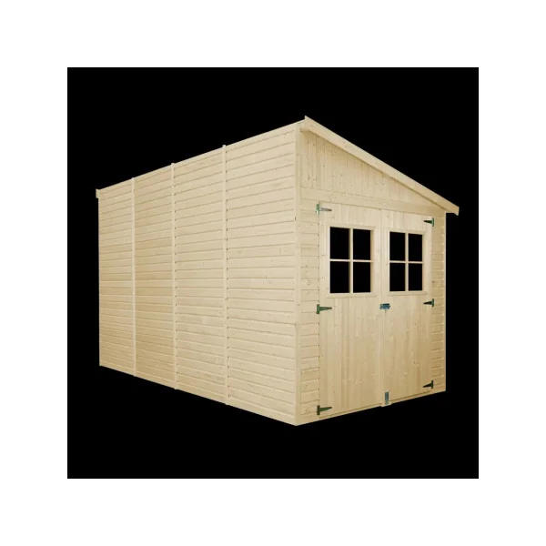 Abri de jardin Adossé 9,06m² Bois Massif Pin et Epicéa 17 mm