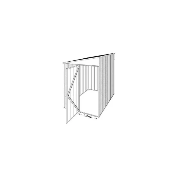 Abri de Jardin Adossé Gris ardoise 3,39 m² Abri Métallique Robuste