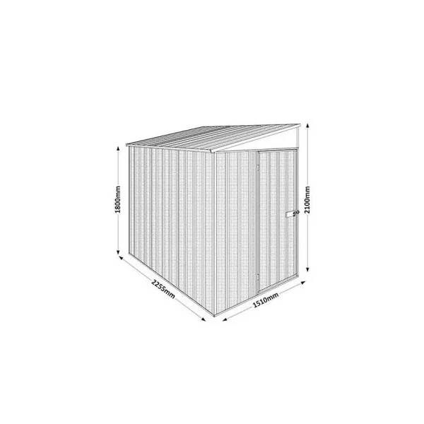 Abri de Jardin Adossé Gris ardoise 3,39 m² Abri Métallique Robuste