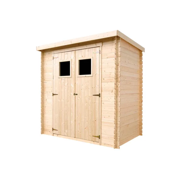 Abri de jardin Bois Massif 2,89m² Madrier 19 mm Monopente