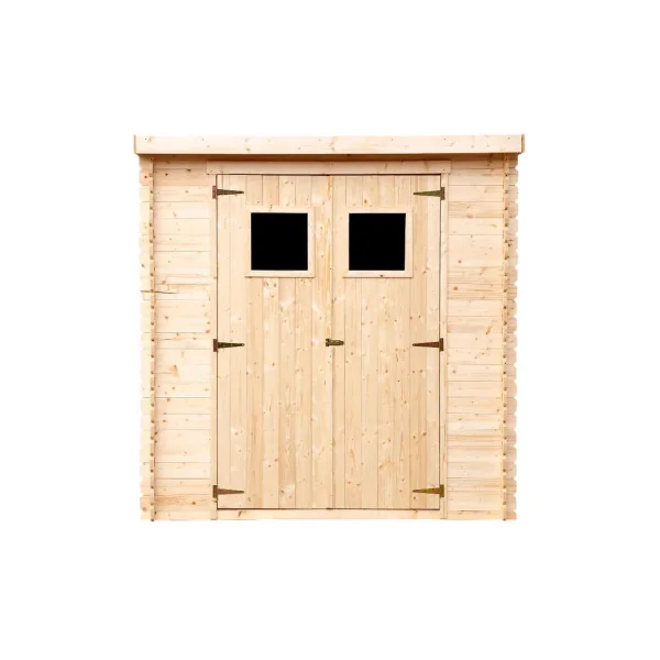 Abri de jardin Bois Massif 2,89m² Madrier 19 mm Monopente