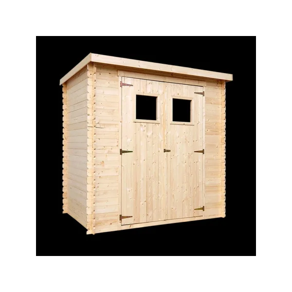 Abri de jardin Bois Massif 2,89m² Madrier 19 mm Monopente