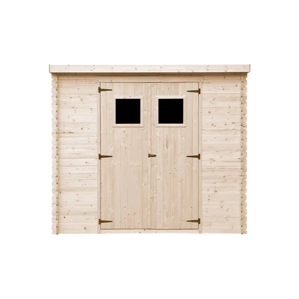 Abri de jardin Bois Massif 3,39m² Madrier 19 mm Monopente