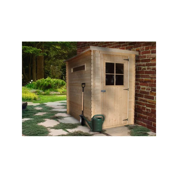 Abri de jardin Bois Massif 3,44m² Madrier 19 mm Monopente