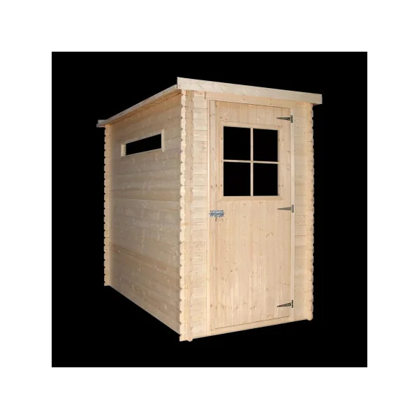 Abri de jardin Bois Massif 3,44m² Madrier 19 mm Monopente