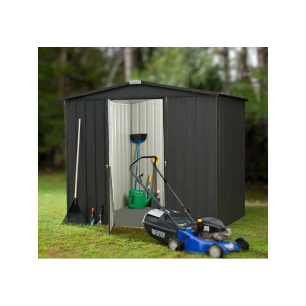 Abri de jardin en acier Anthracite 3,25 m² + kit ancrage Abri jardin métallique Rangement bois Outillage jardin