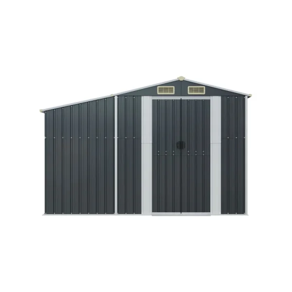 Abri de jardin en Métal Anthracite 2,57m² + Bûcher Abri Métallique de rangement