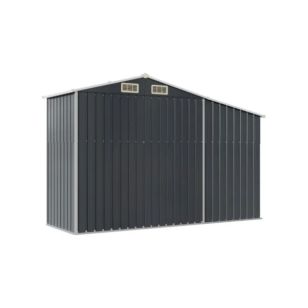 Abri de jardin en Métal Anthracite 2,57m² + Bûcher Abri Métallique de rangement