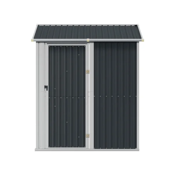 Abri de Jardin en Métal Galvanisé 2,91 m² Anthracite Abri Métallique Stockage Bois Outillage