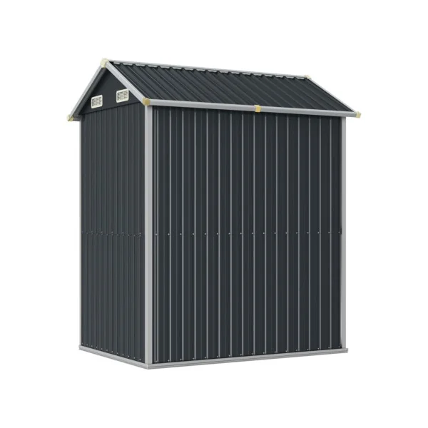 Abri de Jardin en Métal Galvanisé 2,91 m² Anthracite Abri Métallique Stockage Bois Outillage