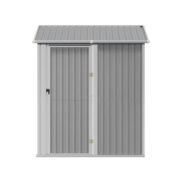 Abri de Jardin en Métal Galvanisé 2,91 m² Gris Abri Métallique Stockage Bois Outillage