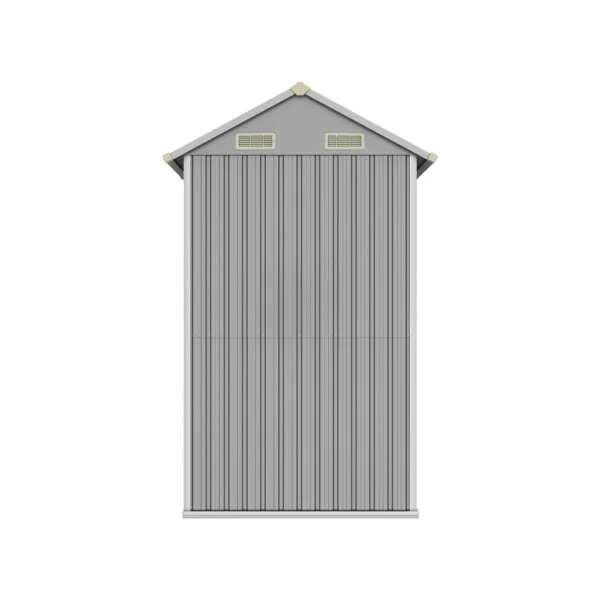 Abri de Jardin en Métal Galvanisé 2,91 m² Gris Abri Métallique Stockage Bois Outillage