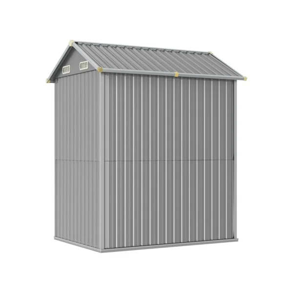 Abri de Jardin en Métal Galvanisé 2,91 m² Gris Abri Métallique Stockage Bois Outillage