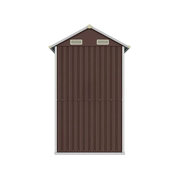 Abri de Jardin en Métal Galvanisé 2,91 m² Marron Abri Métallique Stockage Bois Outillage