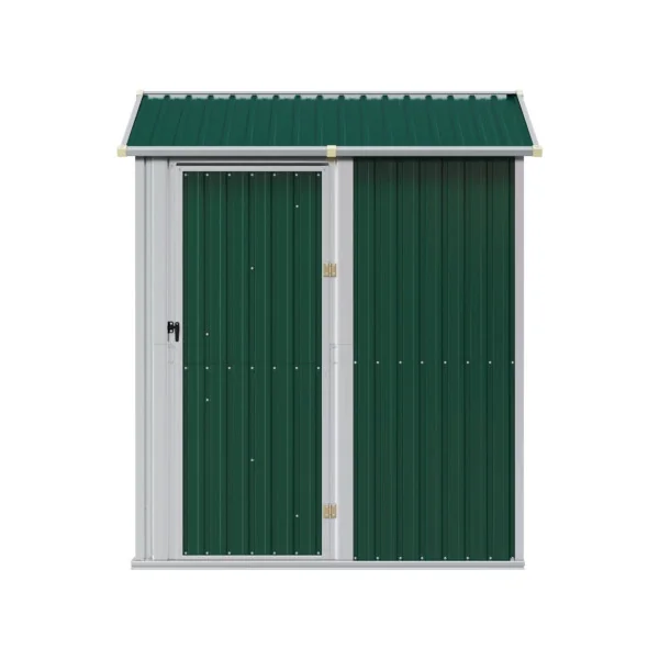 Abri de Jardin en Métal Galvanisé 2,91 m² Vert Abri Métallique Stockage Bois Outillage