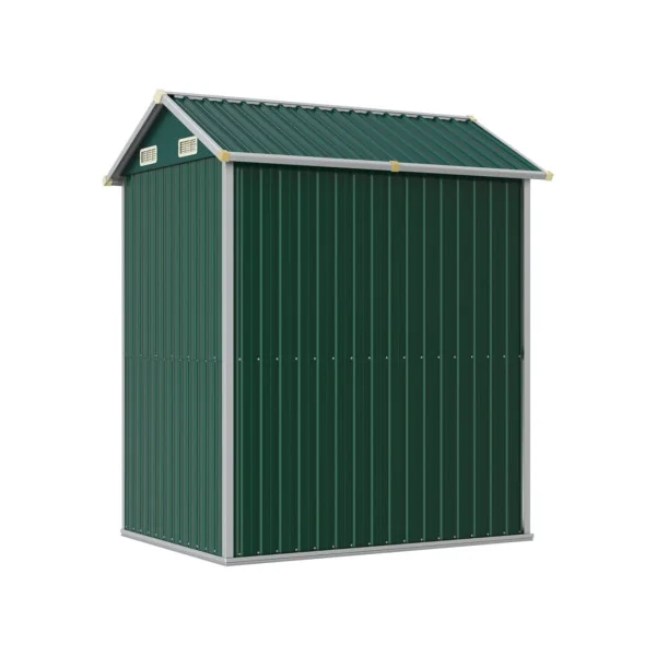 Abri de Jardin en Métal Galvanisé 2,91 m² Vert Abri Métallique Stockage Bois Outillage