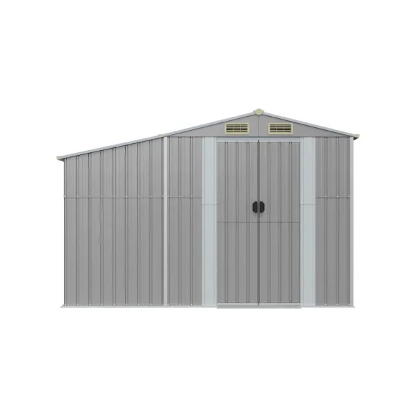 Abri de jardin en Métal Gris 2,57m² + Bûcher Abri Métallique de rangement
