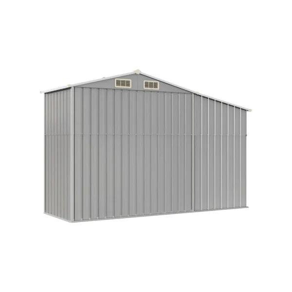 Abri de jardin en Métal Gris 2,57m² + Bûcher Abri Métallique de rangement