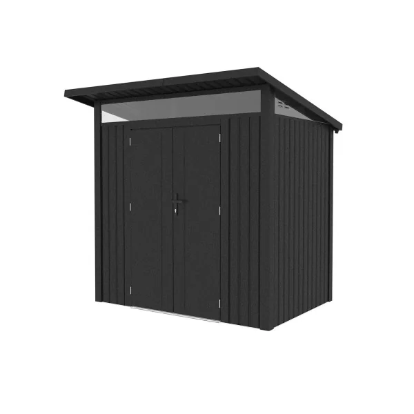 Abri de Jardin métal Anthracite HAUT DE GAMME Monopente 4,22 m² + Kit Ancrage Abri métallique