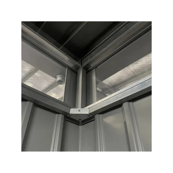Abri de Jardin métal Anthracite HAUT DE GAMME Monopente 6,76 m² + Kit Ancrage Abri métallique