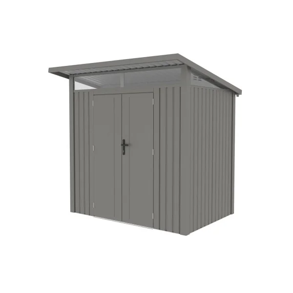 Abri de Jardin métal Gris Alu HAUT DE GAMME Monopente 4,22 m² + Kit Ancrage Abri métallique