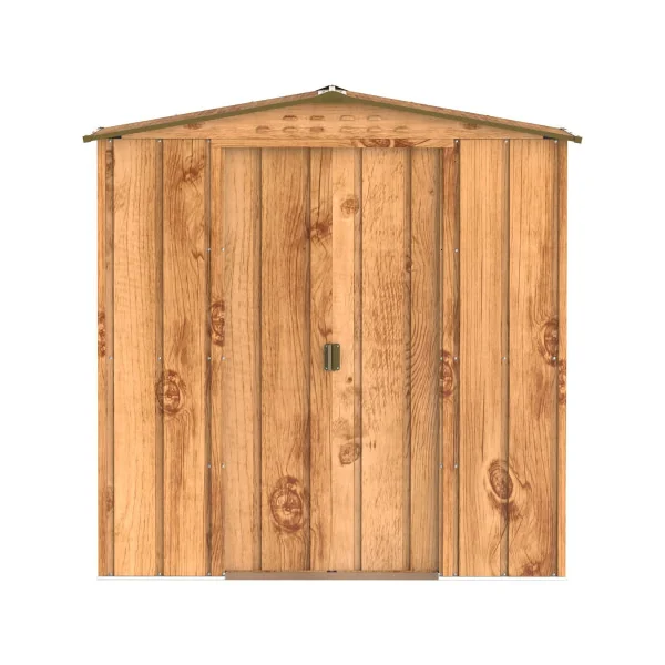 Abri de Jardin Métal Imitation Bois 2,47 m² + kit ancrage Abri Métallique Stockage Bois outillage