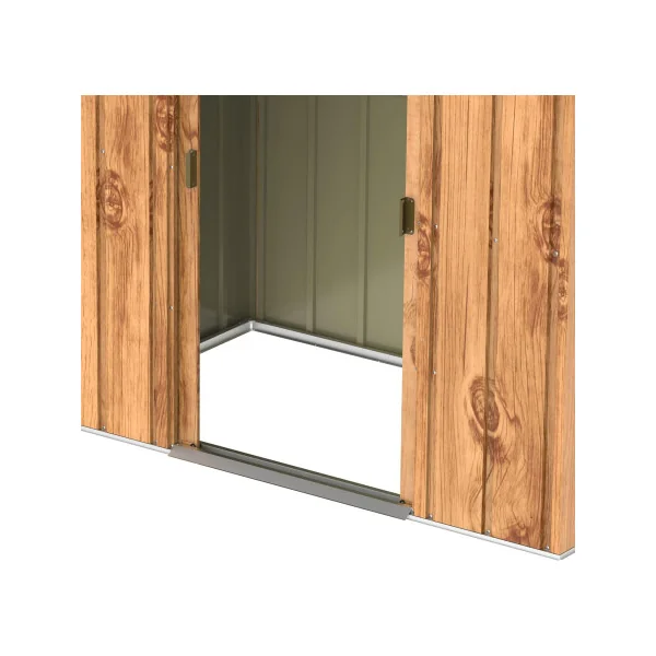 Abri de Jardin Métal Imitation Bois 2,47 m² + kit ancrage Abri Métallique Stockage Bois outillage