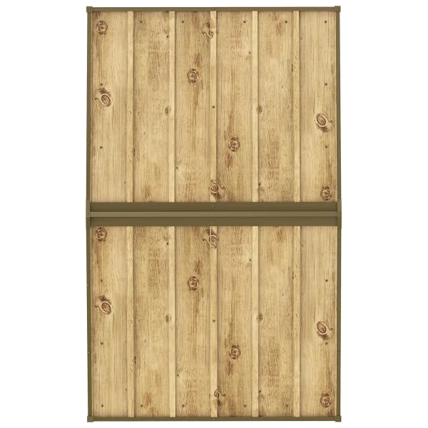 Abri de Jardin Métal Imitation Bois 2,47 m² + kit ancrage Abri Métallique Stockage Bois outillage