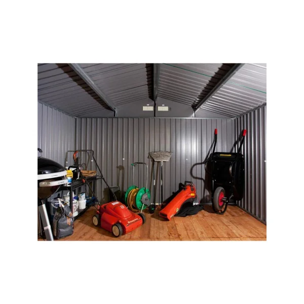 Abri de Jardin Métal Vert 9,69 m² + kit ancrage Abri Métallique Stockage Bois outillage
